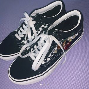 Black Patterned Old School Vans